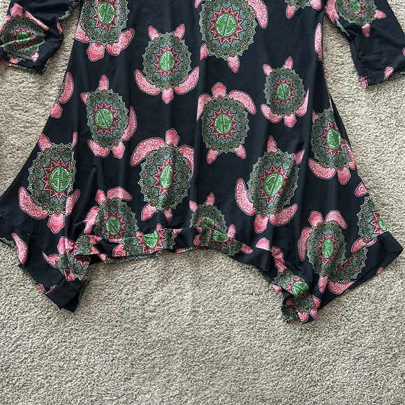 Simply Southern 3/4 Sleeve Boho Turtle Dress/Tunic - Picture 4 of 6